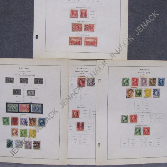 LOT (38) U.S. POSTAGE STAMPS; SC #328-330: LOT (38) U.S. POSTAGE STAMP, ALBUM PAGE; INCLUDING SCOTT CATALOG #338-330, 331, 342, 345, 349, 353, 367, 368, 370-373 (ALL HINGED, UNUSED & USED)