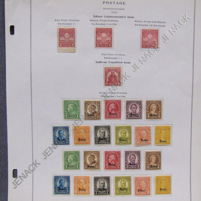 LOT (26) U.S. POSTAGE STAMP(S), KANSAS & NEBRASKA: LOT (26) U.S. POSTAGE STAMP(S), KANSAS & NEBRASKA ISSUES; SCOTT CATALOG #658-668 & 669-679 (UNUSED/ALL HINGED)