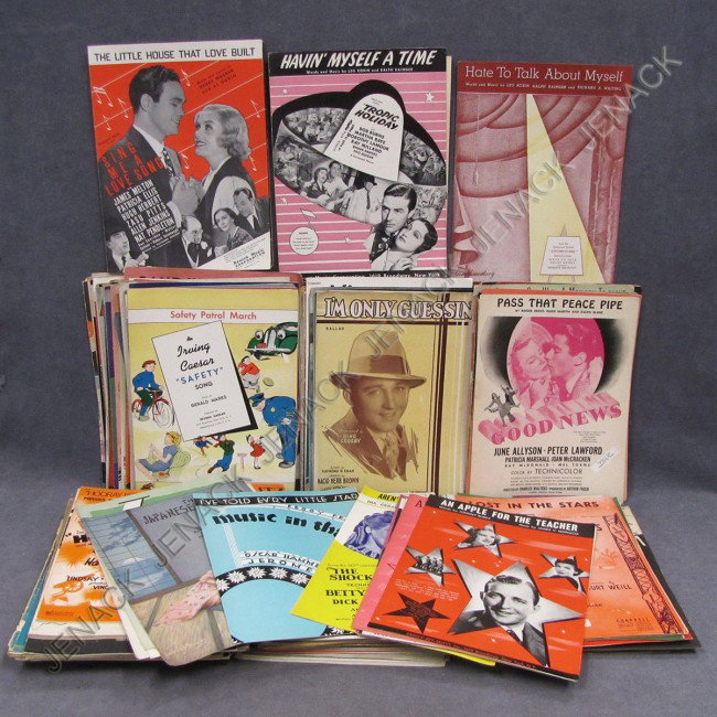 LOT APPROXIMATELY (310) VINTAGE SHEET MUSIC: LOT APPROXIMATELY (310) VINTAGE SHEET MUSIC AND VOLUME LULLABIES OF HOLLYWOOD, FEHR/VOGEL, 1993