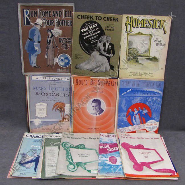 LOT (107) VINTAGE IRVING BERLIN SHEET MUSIC: LOT (107) ASSORTED VINTAGE IRVING BERLIN SHEET MUSIC