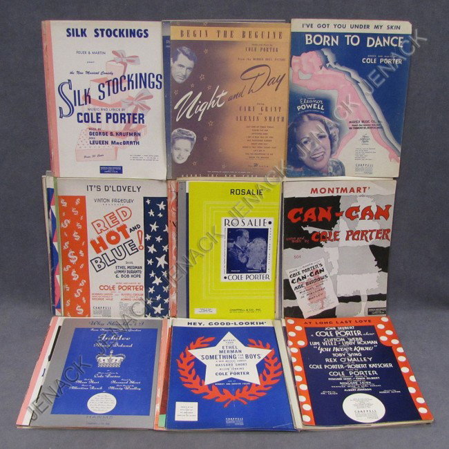 LOT (84) ASSORTED VINTAGE COLE PORTER SHEET MUSIC: LOT (84) ASSORTED VINTAGE COLE PORTER SHEET MUSIC