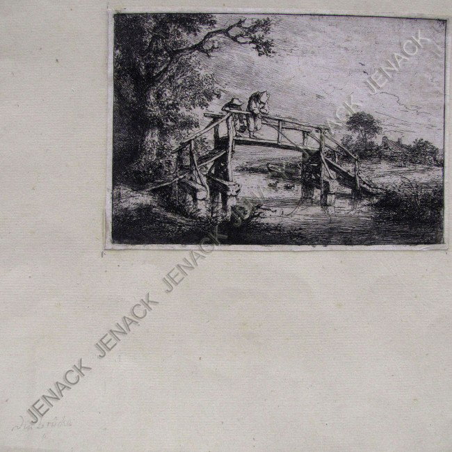 ADRIAEN VAN OSTADE (DUTCH 1610-1685), ETCHING: ADRIAEN VAN OSTADE (DUTCH 1610-1685), ETCHING, THE ANGLERS, IV OR V STATE (OF 7), C.1653. SHEET 4 1/2 X 6 1/2", BARTSCH 26; GODEFROY 26; HOLLSTEIN 26 (WITH INFORMATION VERSO)