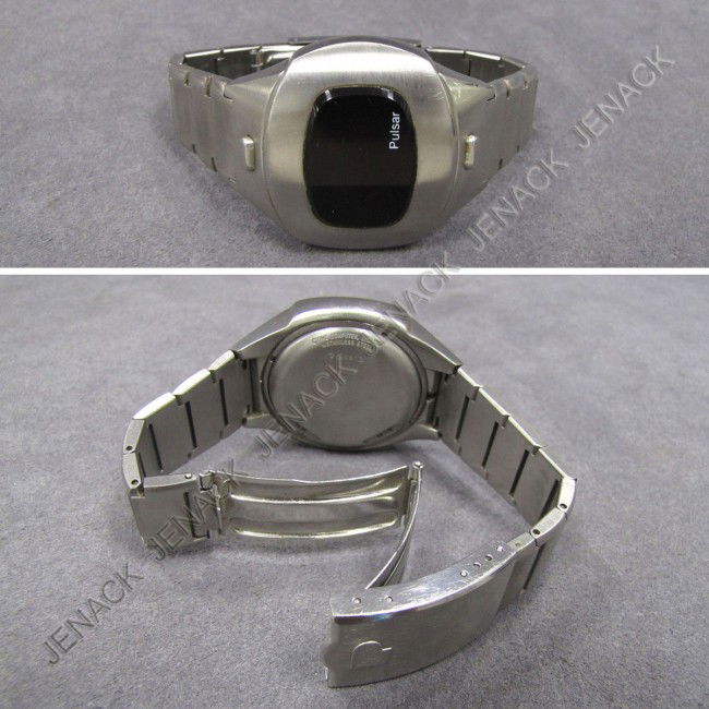 VINTAGE PULSAR STAINLESS MODEL 3336 LED WRISTWATCH: VINTAGE PULSAR STAINLESS MODEL 3336 LED WRISTWATCH, C.1970'S
