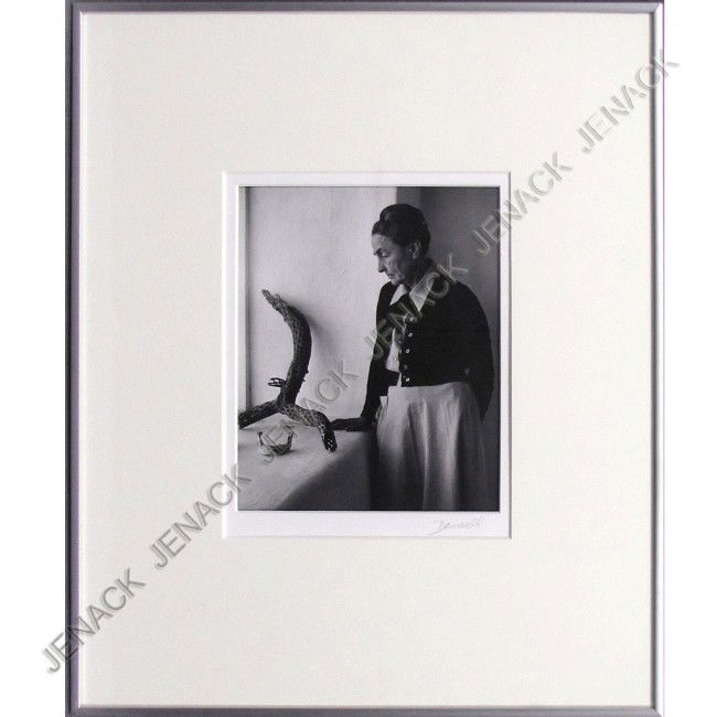 GEORGE DANIELL (AMERICAN 1911-2002), PHOTOGRAPH: GEORGE DANIELL (AMERICAN 1911-2002), PHOTOGRAPH, GEORGIA O'KEEFE, SIGNED VERSO AND STAMPED "COPYRIGHT GEORGE DANIELL 1993, ALL RIGHTS RESERVED". 10 X 8"; FRAMED AND GLAZED-20 X 16"