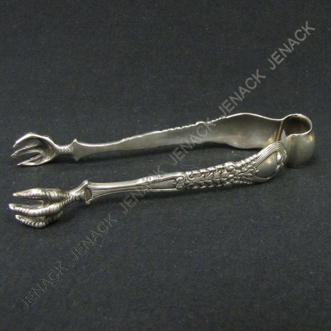 TIFFANY & CO. STERLING "FLORENTINE" SUGAR TONGS: TIFFANY & CO. STERLING "FLORENTINE" SUGAR TONGS, 1900 MOORE MARK. LENGTH 4"; 1.04 OZT