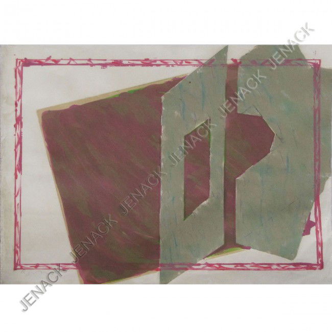 RICHARD SMITH (BRITISH 1931-), LITHOGRAPH: RICHARD SMITH (BRITISH 1931-), LITHOGRAPH WITH HAND COLOR, UNTITLED, SIGNED 1983. SHEET 31 X 42"