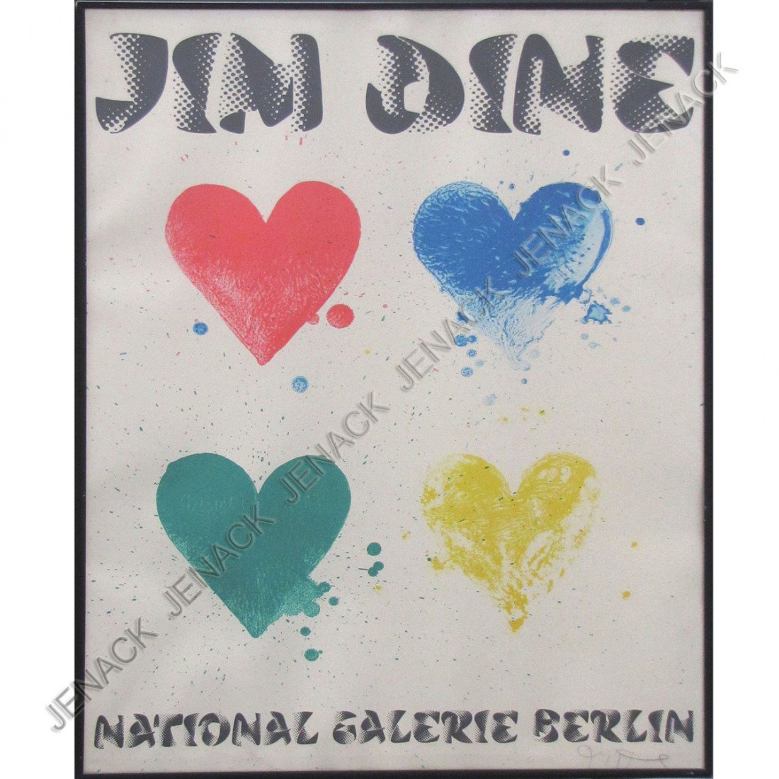 JIM DINE (AMERICAN NY 1935-), LITHOGRAPHIC POSTER: JIM DINE (AMERICAN NY 1935-), LITHOGRAPHIC POSTER "NATIONAL GALERIE BERLIN", SIGNED. FRAMED AND GLAZED-31 X 22"