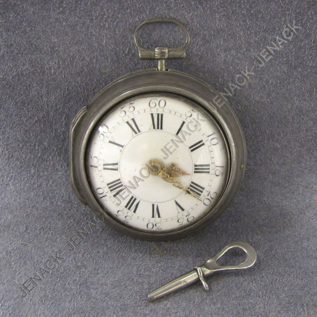 PRE CHARLO A COPENHAGUE POCKET WATCH: PRE CHARLO A COPENHAGUE SILVER PARE CASE KEY WIND FUZEE POCKET WATCH, #630, 50MM, 18TH CENTURY