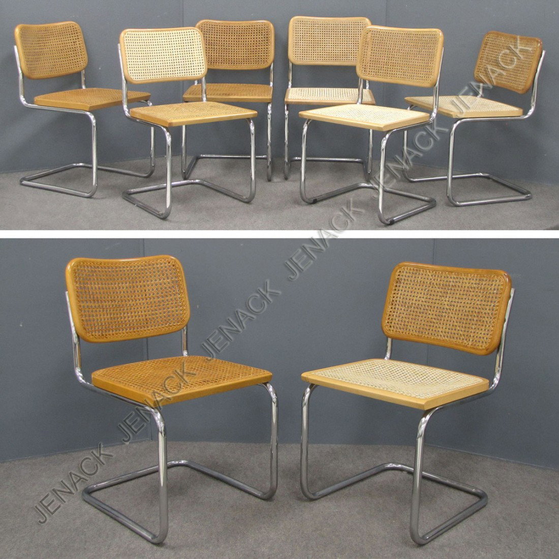 SET (6) ASSEMBLED KNOLL/KNOLL STYLE CHAIRS: SET (6) ASSEMBLED KNOLL/KNOLL STYLE BIRCH & CHROME TUBULAR STEEL SIDE CHAIRS