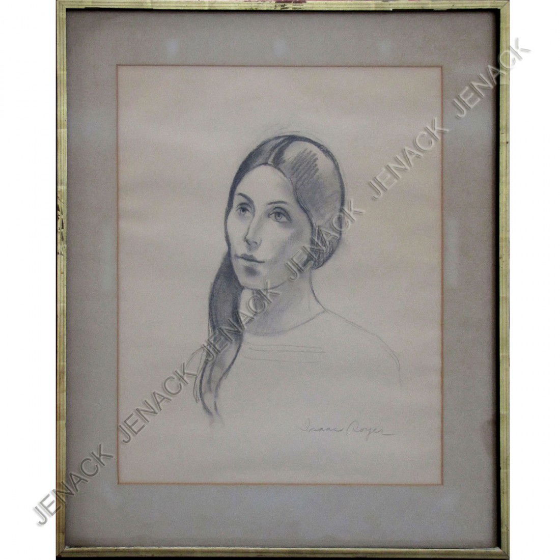 ISAAC SOYER (AMERICAN NYC 1902-1981), LITHOGRAPH: ISAAC SOYER (AMERICAN NYC 1902-1981), LITHOGRAPH, YOUNG MODEL, SIGNED. SIGHT 22 X 17"; FRAMED AND GLAZED-29 X 23 1/2"
