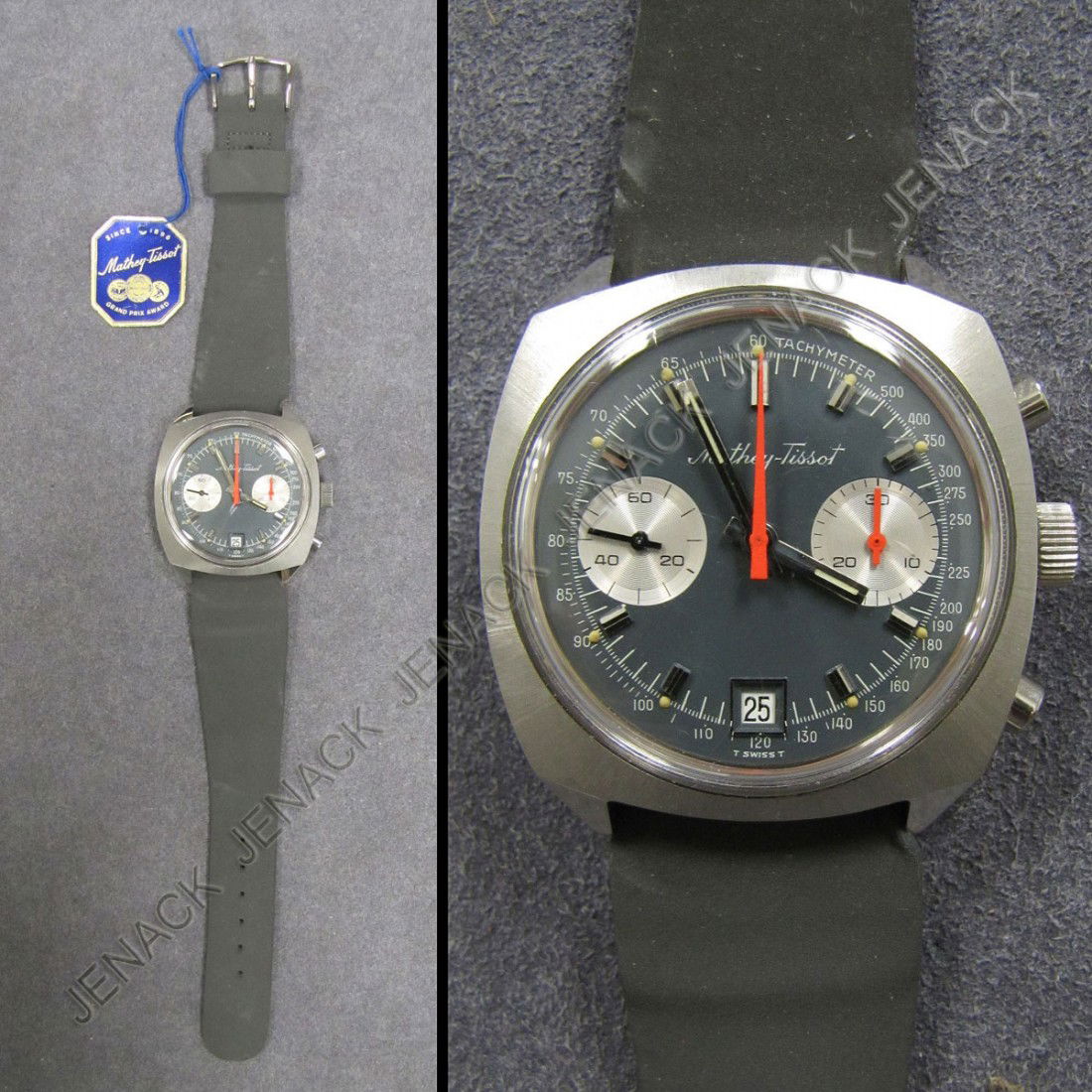 MATHEY-TISSOT STAINLESS "NAVIGATOR" STYLE WATCH: VINTAGE MATHEY-TISSOT STAINLESS "NAVIGATOR" STYLE CHRONOMETER WITH DATE, C.1920'S