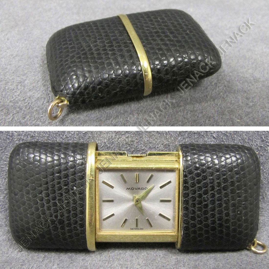 MOVADO ERMETO LEATHER CASED TRAVEL WATCH: MOVADO ERMETO LEATHER CASED TRAVEL WATCH