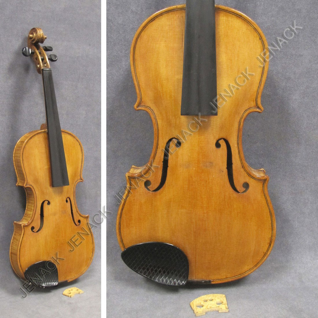 MAURIEIUS WEISS/NEW YORK 1948 LABELED VIOLIN: MAURIEIUS WEISS/NEW YORK 1948 LABELED VIOLIN, TWO-PIECE BACK. LENGTH 14"
