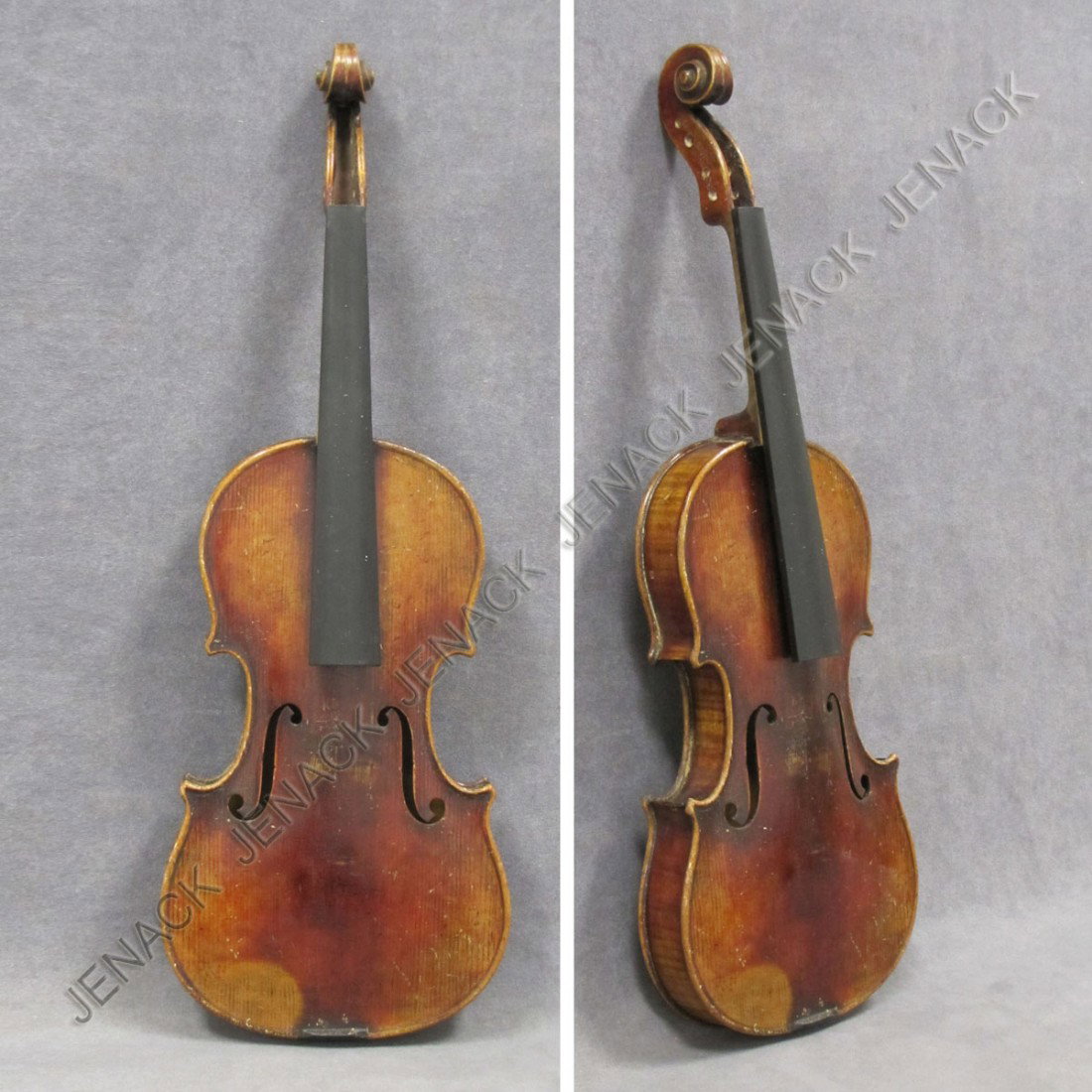 VINTAGE GERMAN STRAD COPY VIOLIN, LABELED: VINTAGE GERMAN STRAD COPY VIOLIN, LABELED, ONE PIECE BACK. LENGTH 14"