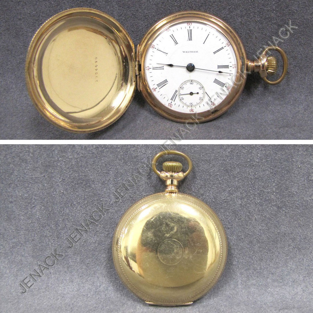 VINTAGE WALTHAM/P.S. BARTLETT, POCKET WATCH: VINTAGE WALTHAM/P.S. BARTLETT, GOLD FILLED 17-JEWEL LEVER SET HUNTER CASE POCKET WATCH #12504992, 55MM