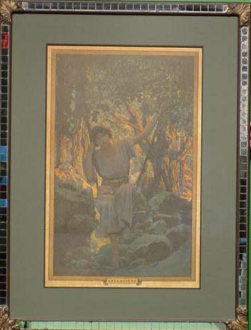 MAXFIELD PARRISH PRINT, "DREAM LIGHT",: MAXFIELD PARRISH PRINT, "DREAM LIGHT", FRAMED. 31 X 20" **DUE TO THE SIZE AND/OR FRAGILITY OF THIS LOT, STANDARD IN-HOUSE SHIPPING IS NOT AVAILABLE. PLEASE CONTACT THE GALLERY FOR A LIST OF TRUCKERS**