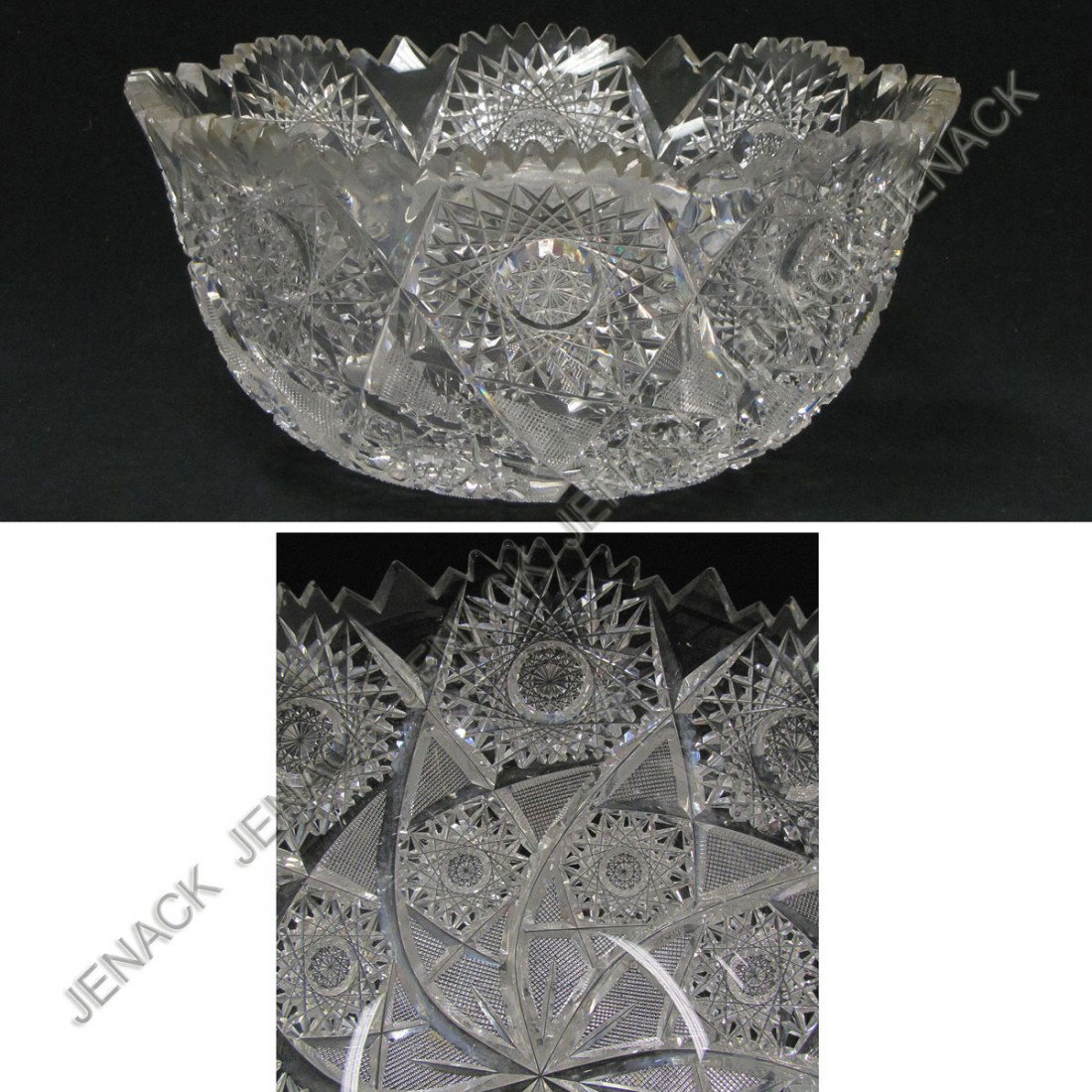 VERY FINE AMERICAN BRILLIANT CUT GLASS BOWL: VERY FINE AMERICAN BRILLIANT CUT GLASS BOWL, POSSIBLY TUTHILL COMET PATTERN. HEIGHT 5"; DIAMETER 10"