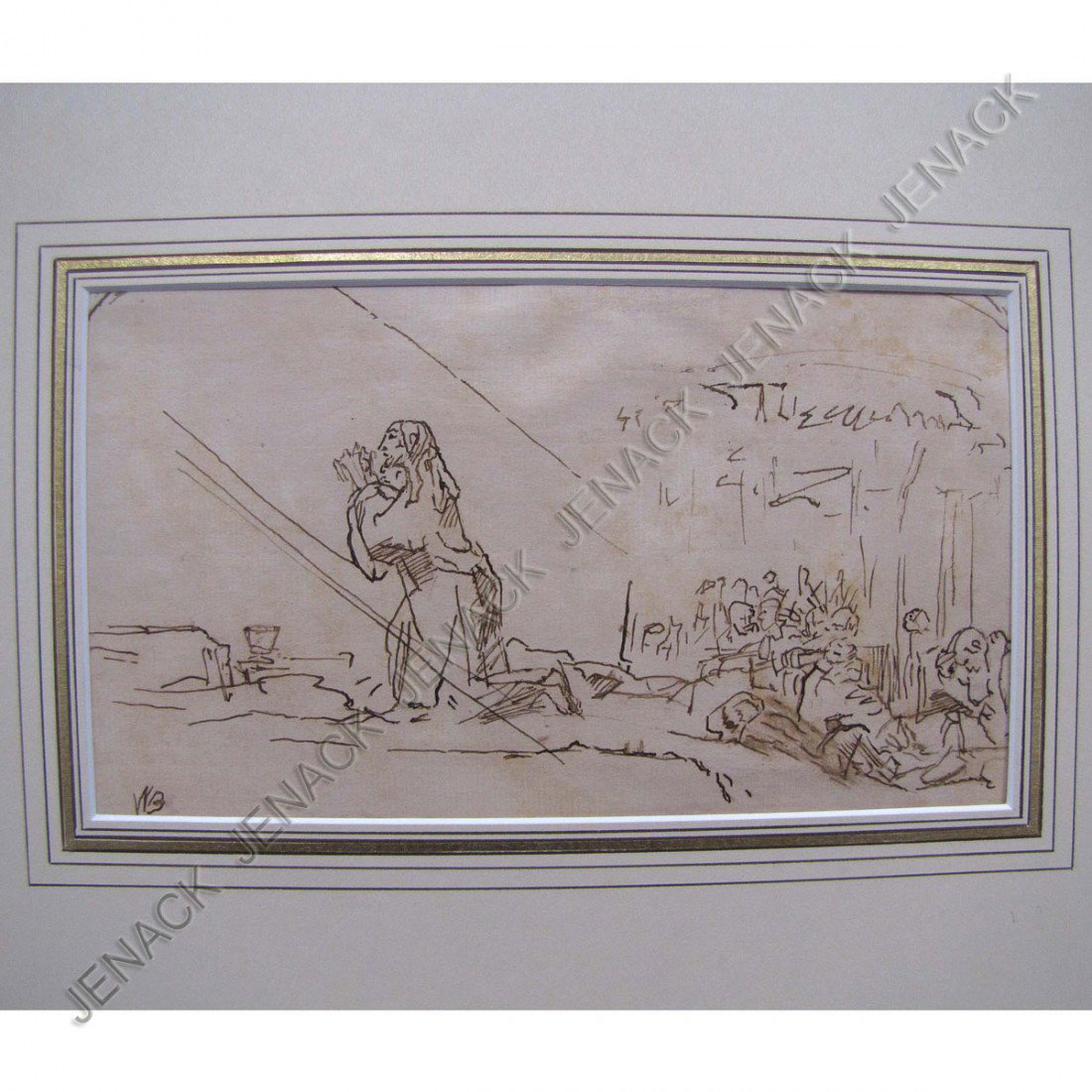 SCHOOL OF REMBRANDT VAN RIJN (DUTCH 1606-1669): SCHOOL OF REMBRANDT VAN RIJN (DUTCH 1606-1669), PEN AND BROWN INK LAID ON PAPER, 17/18TH CENTURY. SHEET 5 1/2 X 9 1/4"