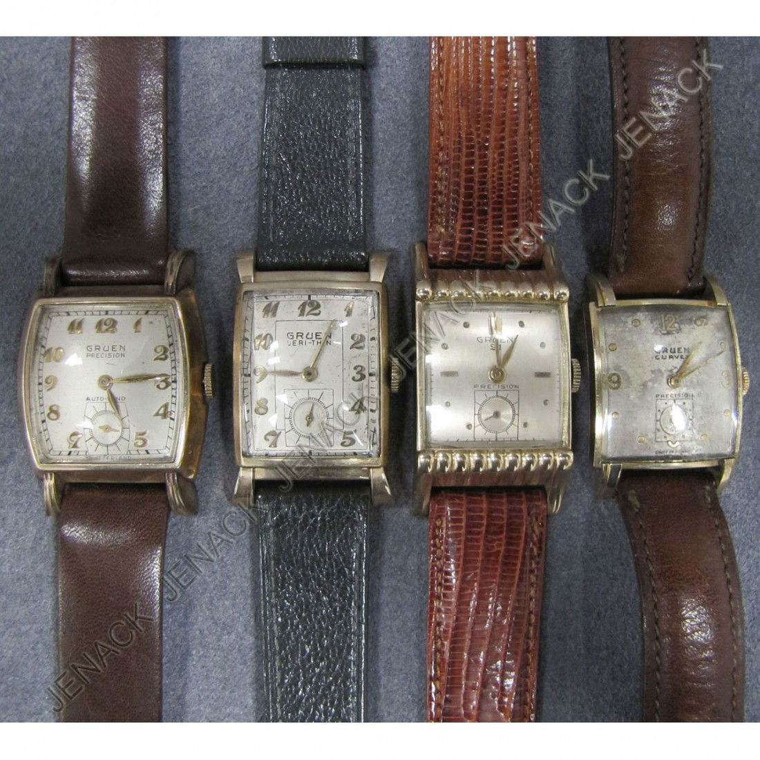 LOT (4) VINTAGE GRUEN GOLD FILLED WRISTWATCHES: LOT (4) ASSORTED VINTAGE GRUEN GOLD FILLED WRISTWATCHES INCLUDING 17 JEWEL CURVEX PRECISION; 17 JEWEL VERI-THIN; 21 JEWEL PRECISION; 17 JEWEL PRECISION AUTO-WIND