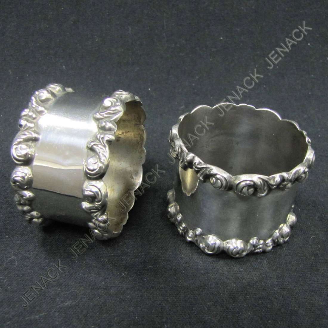 LOT (2) R. BLACKINTON STERLING SILVER NAPKIN RINGS: LOT (2) R. BLACKINTON STERLING SILVER NAPKIN RINGS. 1.64 OZT