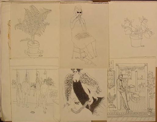 FOLIO (42) ASSORTED PAINTINGS/DRAWINGS, AMUNDSON
