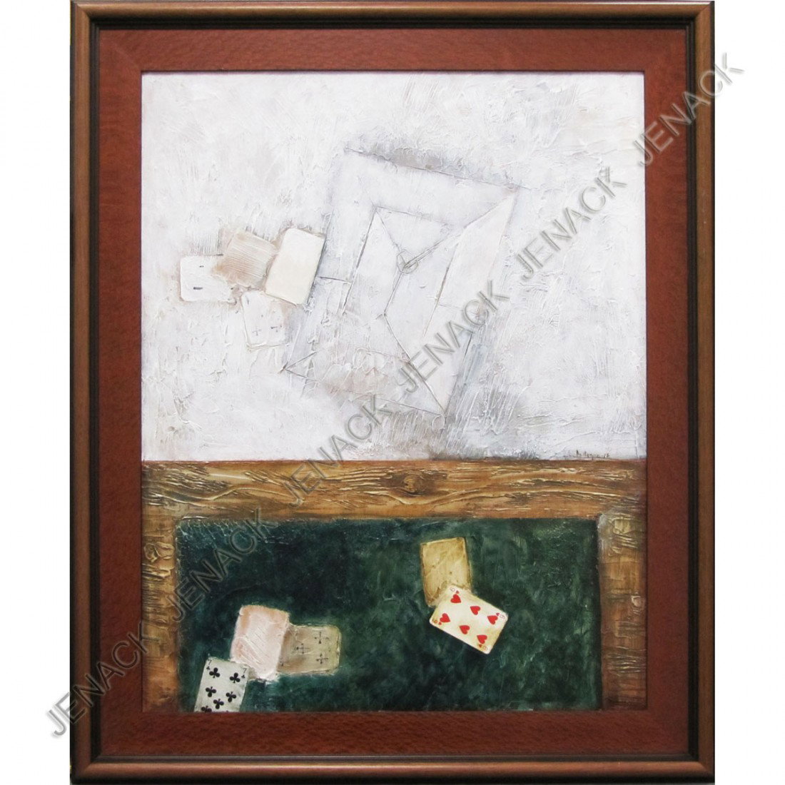 RUSSIAN SCHOOL (20TH CENTURY), OIL ON ARTIST BOARD: RUSSIAN SCHOOL (20TH CENTURY), OIL ON ARTIST BOARD, CARD GAME, SIGNED ILLEGIBLY '73. SIGHT 32 X 25 1/4"; FRAMED 39 X 32"