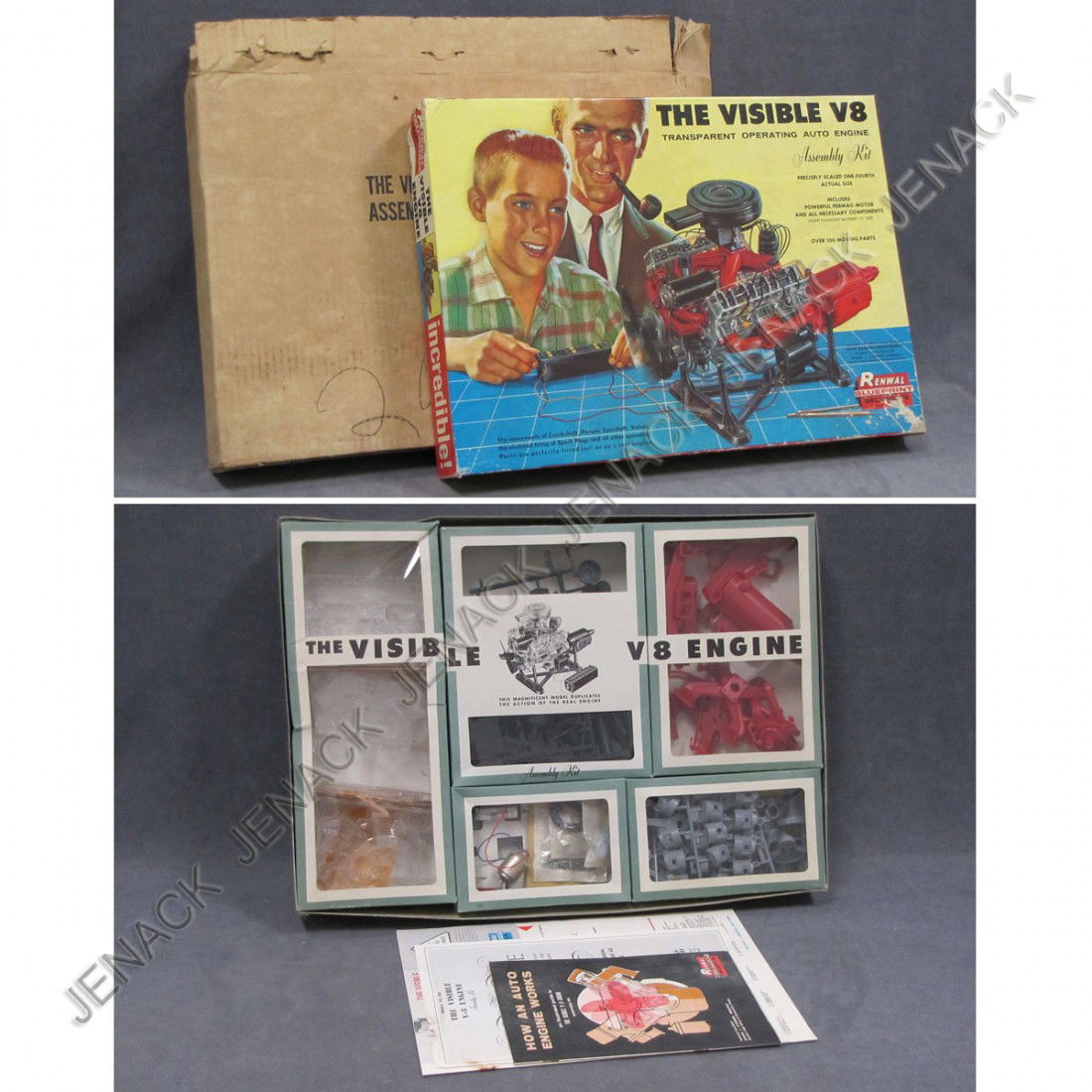 RENWAL BLUEPRINT MODEL, THE VISIBLE V-8 ENGINE: RENWAL BLUEPRINT MODEL, THE VISIBLE V-8 ENGINE (UN-BUILT) WITH ORIGINAL PACKAGING