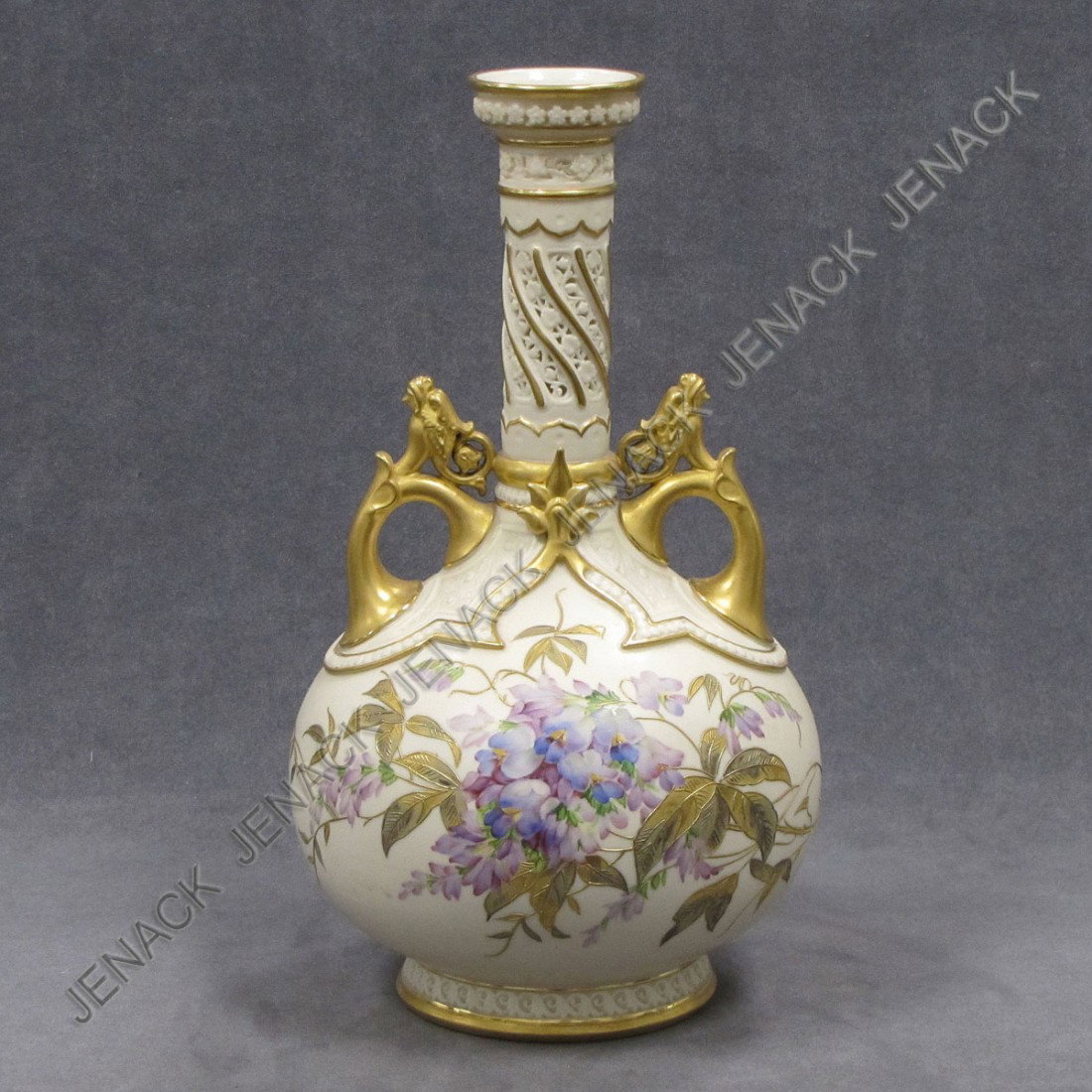 ROYAL WORCESTER DECORATED PORCELAIN VASE: ROYAL WORCESTER DECORATED PORCELAIN VASE, 19/20TH CENTURY. HEIGHT 12"