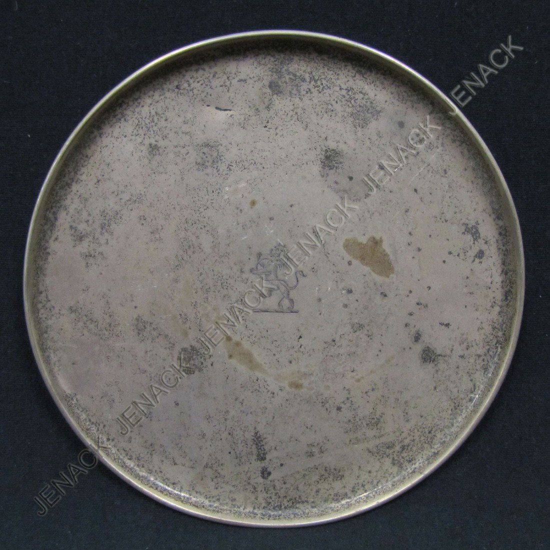 LONDON STERLING SILVER CARD TRAY: LONDON STERLING SILVER CARD TRAY, MAKER ROBERT HENNELL II, HALLMARKED 1873. DIAMETER 6 1/4"; 5.43 OZT