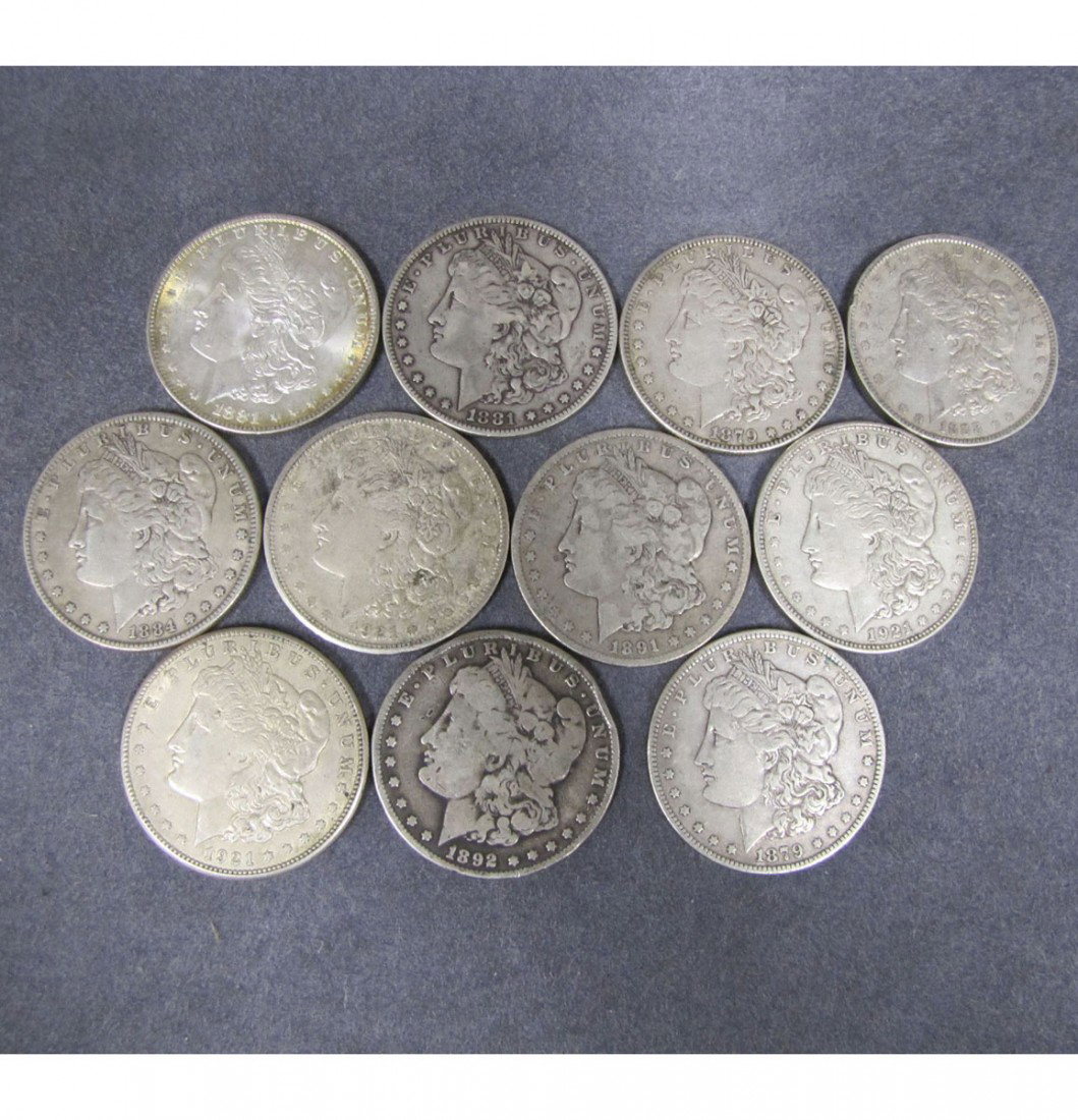 LOT (11) ASSORTED U.S. MORGAN SILVER DOLLAR COINS: LOT (11) ASSORTED U.S. MORGAN SILVER DOLLAR COINS