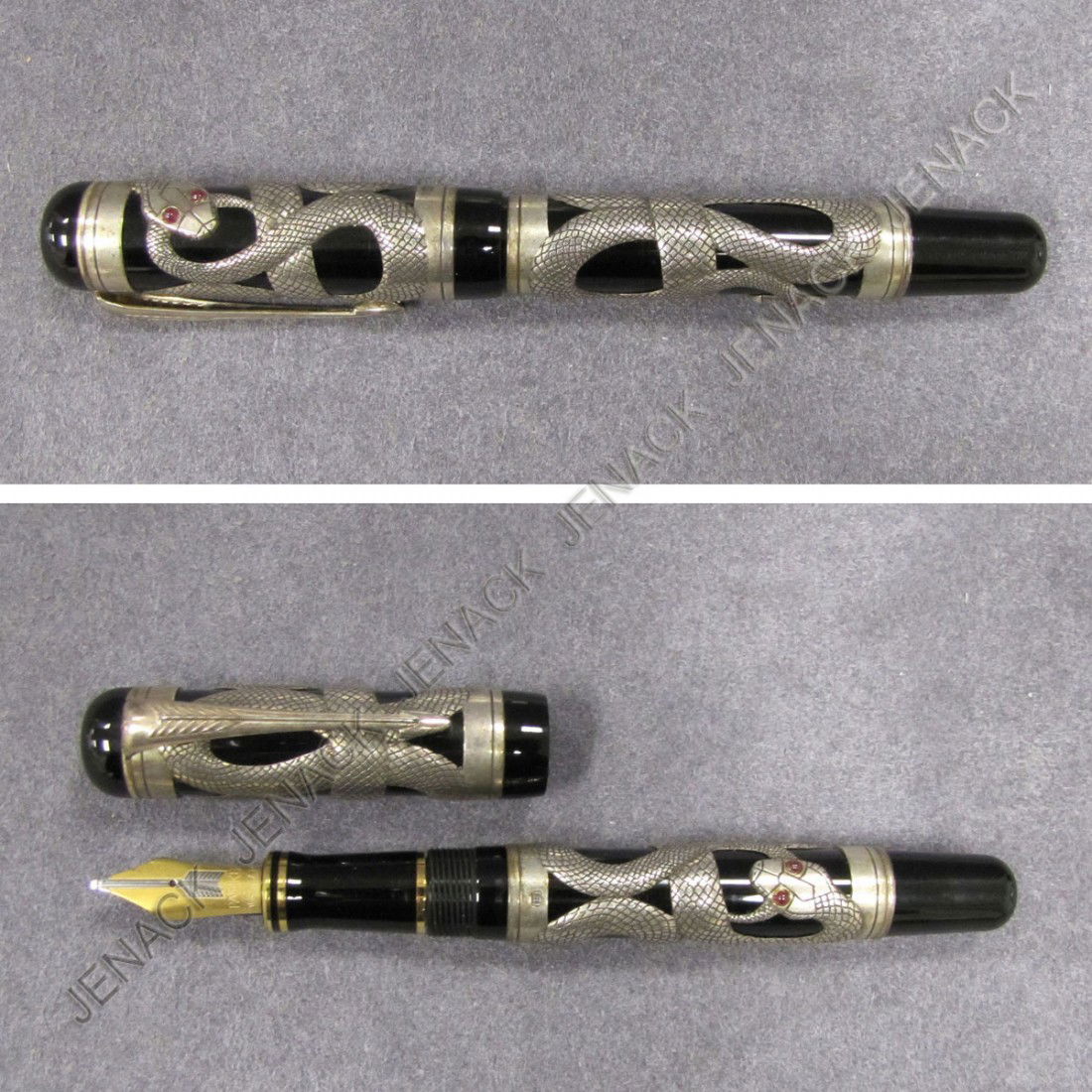 16 PARKER "SNAKE" FOUNTAIN PEN WITH STERLING SILVER