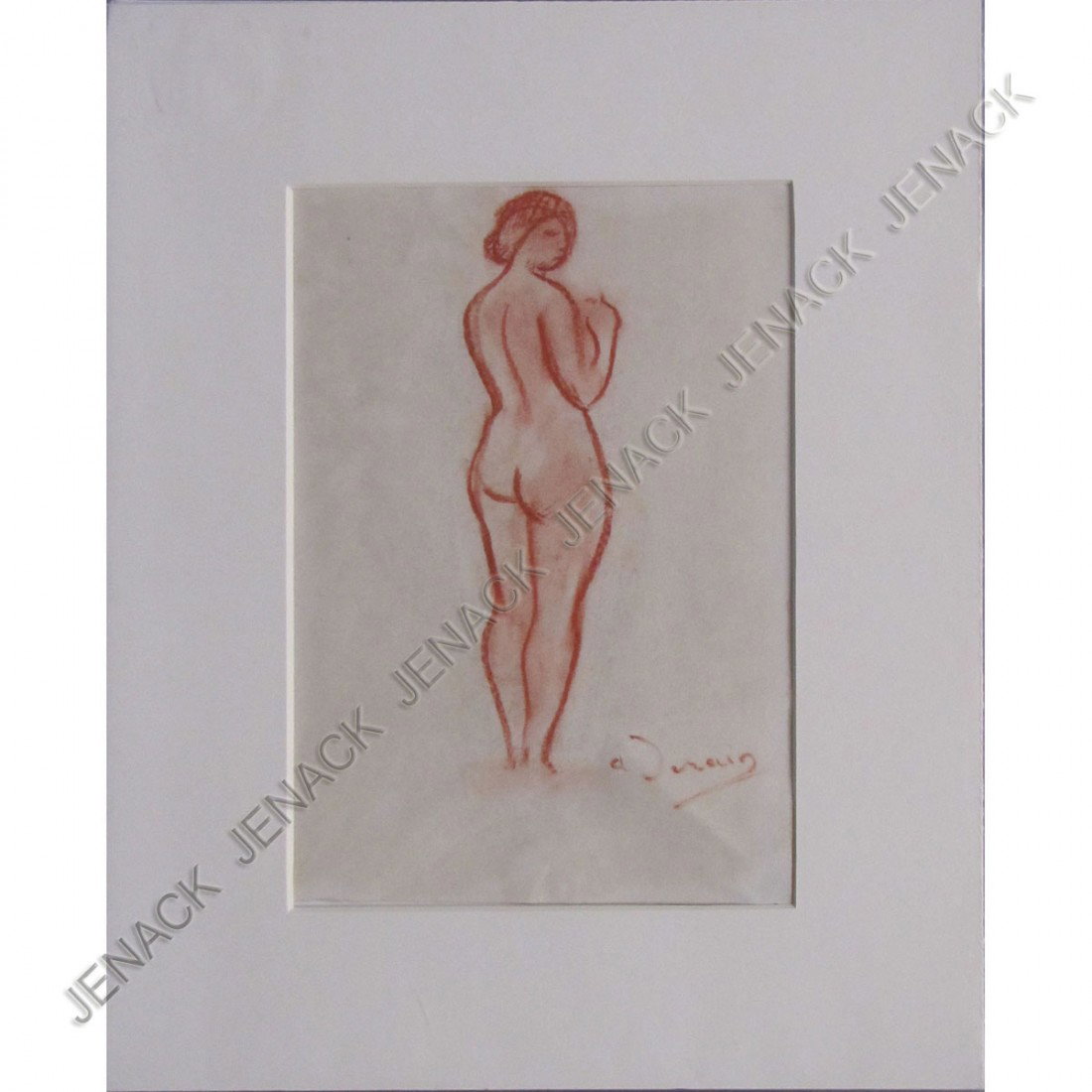 ANDRE DERAIN (FRENCH 1880-1954), SANGUINE CHALK: ANDRE DERAIN (FRENCH 1880-1954), SANGUINE CHALK, NUDE STUDY, SIGNED. SHEET 7 7/8 X 5 3/8"