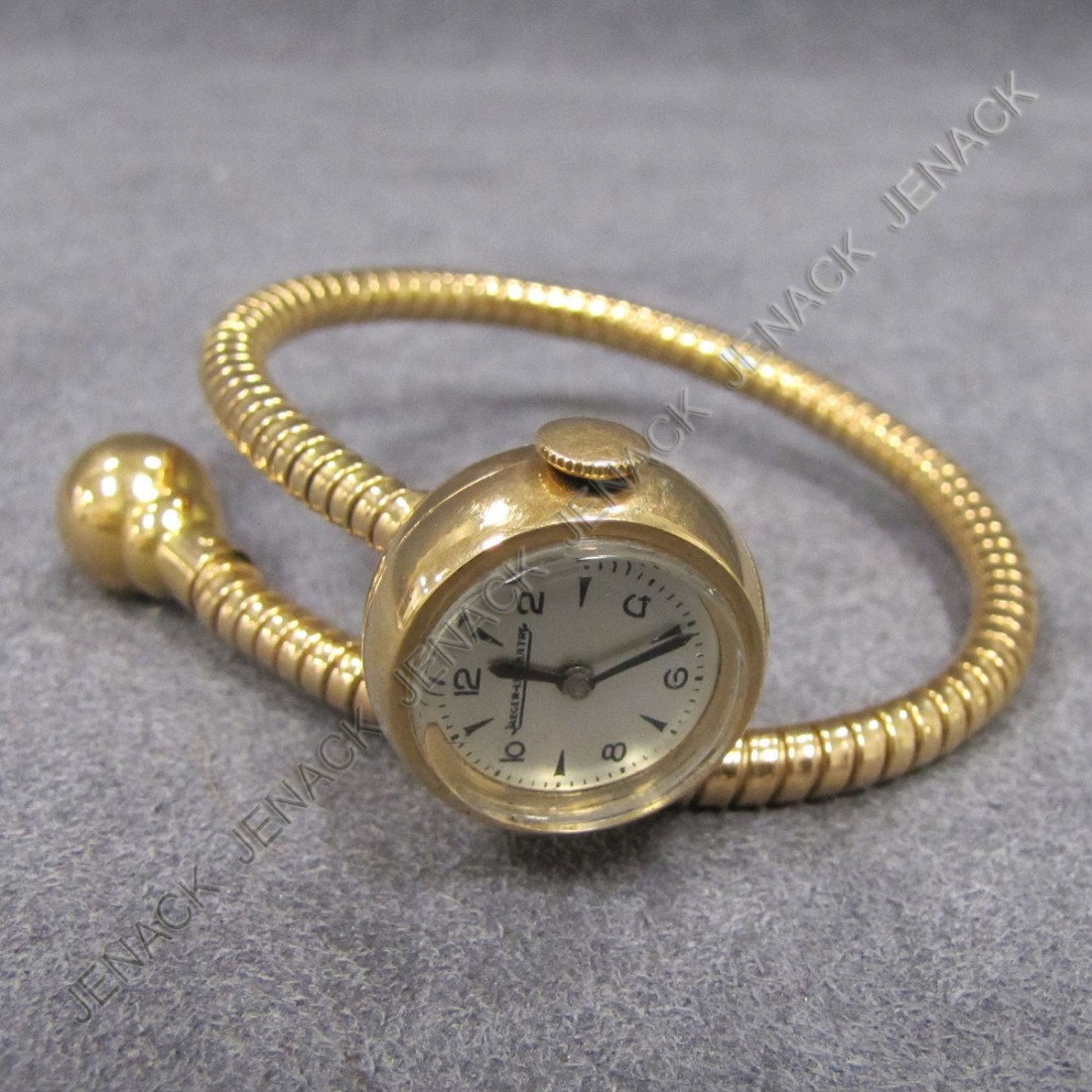 VINTAGE JAEGER-LECOULTRE 18K WRISTWATCH: VINTAGE JAEGER-LECOULTRE 18K FLEXIBLE BRACELET WRISTWATCH (WITH SOTHEBY'S NYC TAG, LOT #64). GROSS WEIGHT 19.89 GRAMS