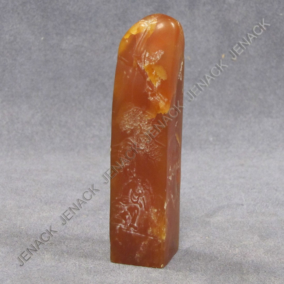 CHINESE CARVED TIEN WANG SOAPSTONE SEAL: CHINESE CARVED TIEN WANG SOAPSTONE SEAL. HEIGHT 4"