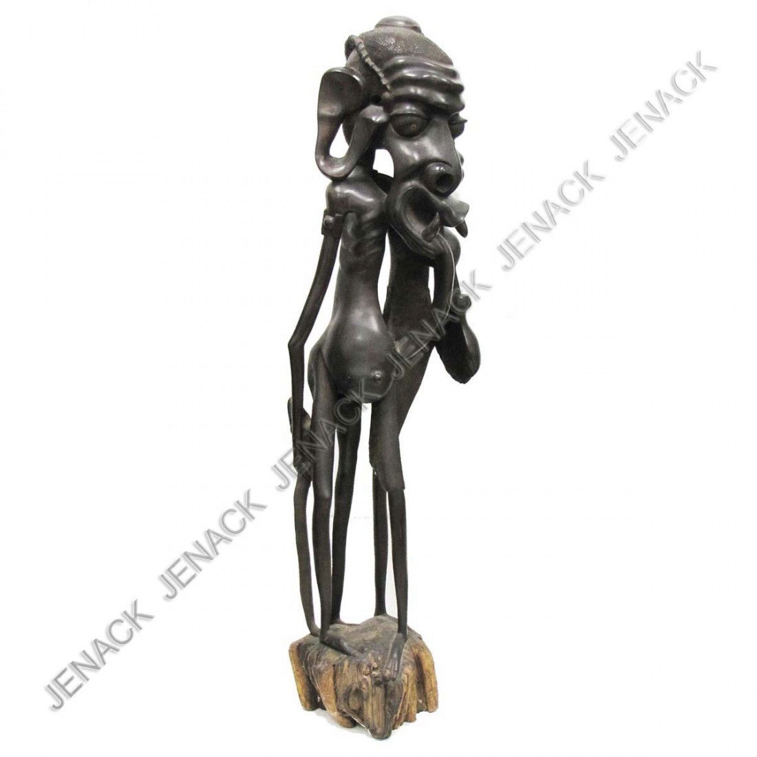 MAKONDE (TANZANIA) CARVED EBONY FIGURE: MAKONDE (TANZANIA) CARVED EBONY FIGURE. HEIGHT 56"
