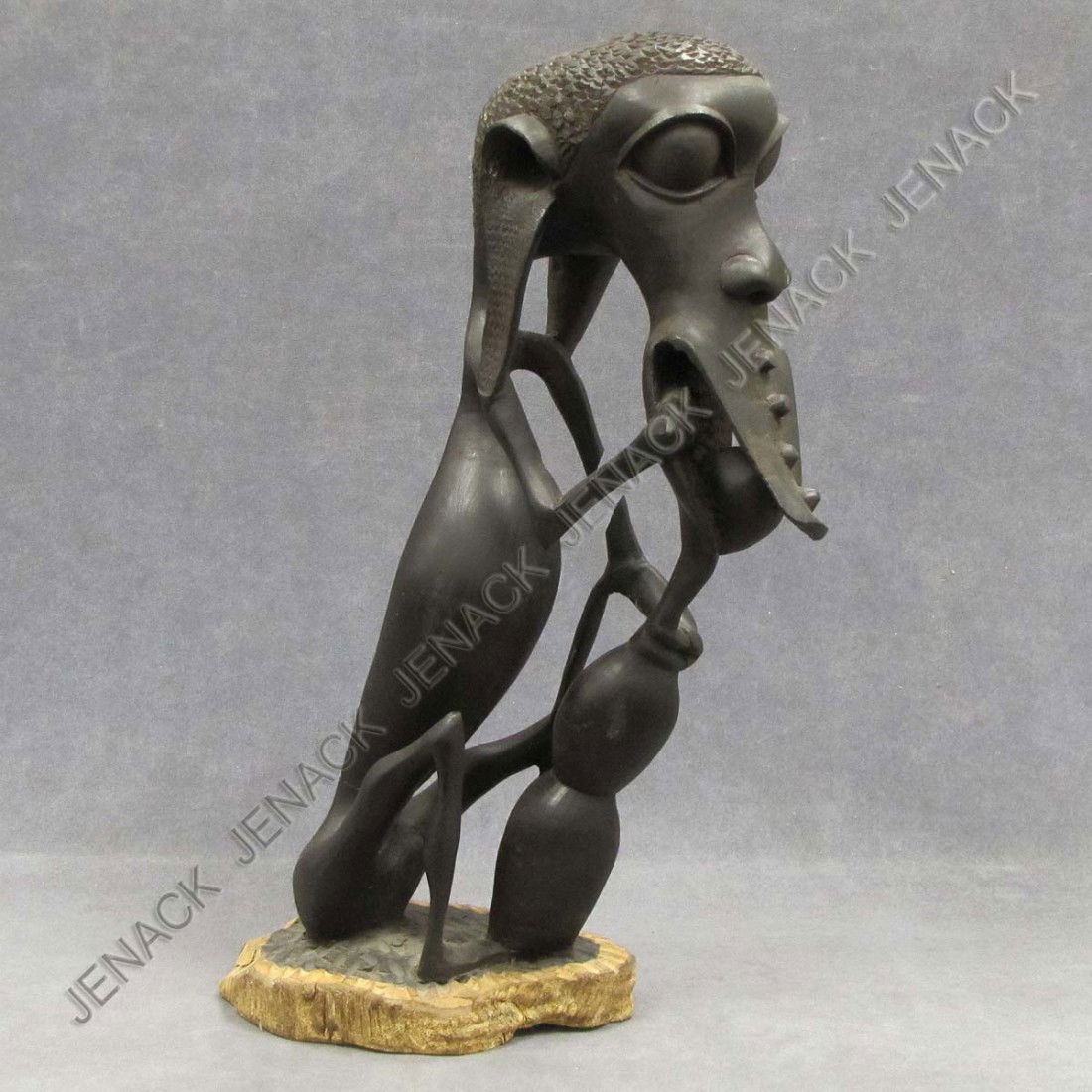 VINTAGE MAKONDE (TANZANIA) CARVED EBONY FIGURE: VINTAGE MAKONDE (TANZANIA) CARVED EBONY FIGURE. HEIGHT 20" (IMPERFECTION)