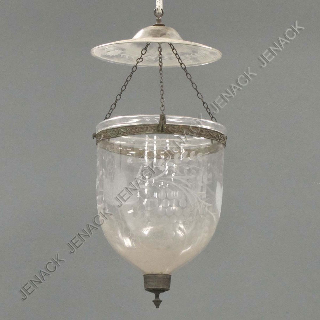 FEDERAL CUT GLASS HANGING CANDLE HALL LIGHT: FEDERAL CUT GLASS HANGING CANDLE HALL LIGHT, 19TH CENTURY. HEIGHT 24"; DIAMETER 10 1/2"