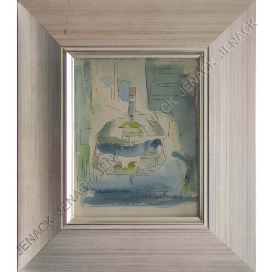 LUDWIG BEMELMANS (AMERICAN NY 1898-1962), GRAPHITE: LUDWIG BEMELMANS (AMERICAN NY 1898-1962), GRAPHITE AND WATERCOLOR, FERRY BOAT, SIGNED. 10 X 8"; FRAMED AND GLAZED-16 X 14"