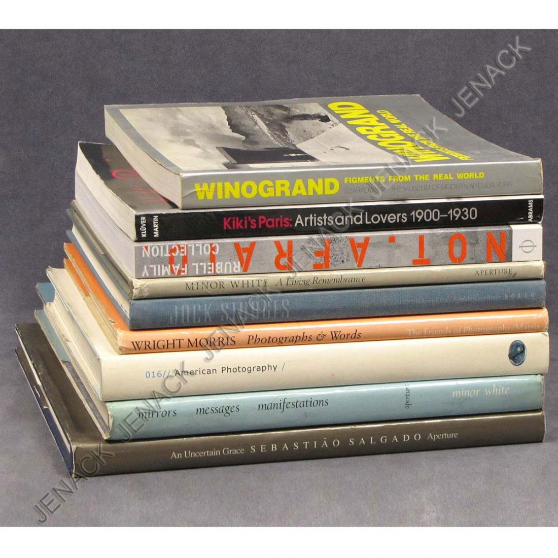 LOT (9) ASSORTED PHOTOGRAPHY VOLUMES: LOT (9) ASSORTED PHOTOGRAPHY VOLUMES INCLUDING MINOR WHITE, JOCK STURGES, RUBELL FAMILY, GARRY WINOGRAND, WRIGHT MORRIS, SEBASTIAO SALGADO