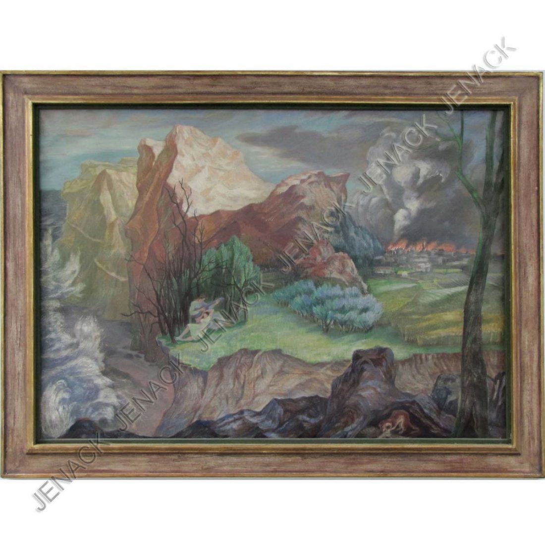PEPPINO GINO MANGRAVITE (NEW YORK 1896-1978), OIL: PEPPINO GINO MANGRAVITE (NEW YORK 1896-1978), OIL ON CANVAS, "THE LOVERS" ESTATE #159 TW. 33 X 46"; FRAMED 39 X 52" PROVENANCE: SOLD IN THESE ROOMS- JANUARY 16, 2005, LOT #209 COLLECTION OF DR. & MRS.