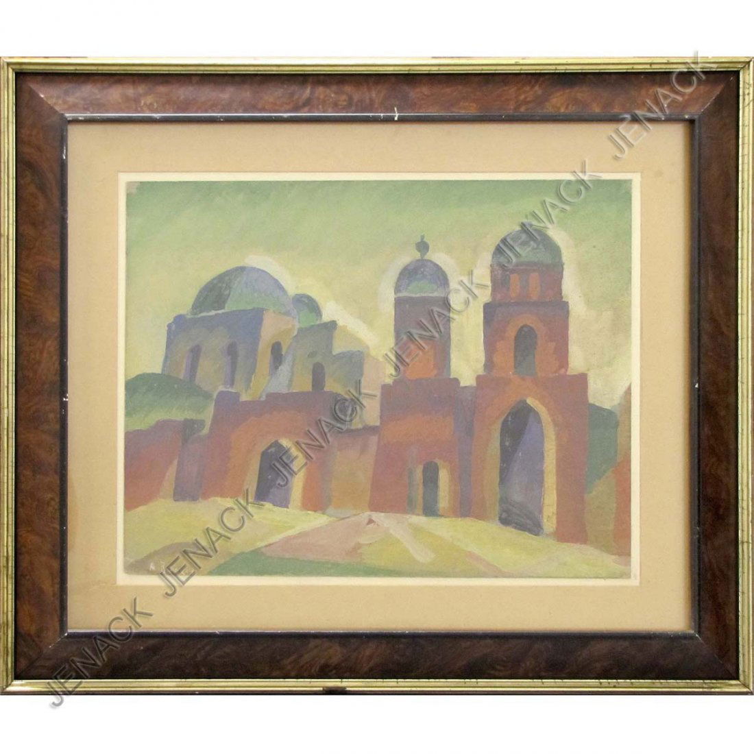 ALEXANDER VOLKOV (RUSSIAN 1888-1957), GOUACHE: ALEXANDER VOLKOV (RUSSIAN 1888-1957), GOUACHE, MOSQUE, SIGNED. 14 1/2 X 18 1/4"; FRAMED AND GLAZED-23 1/2 X 27"