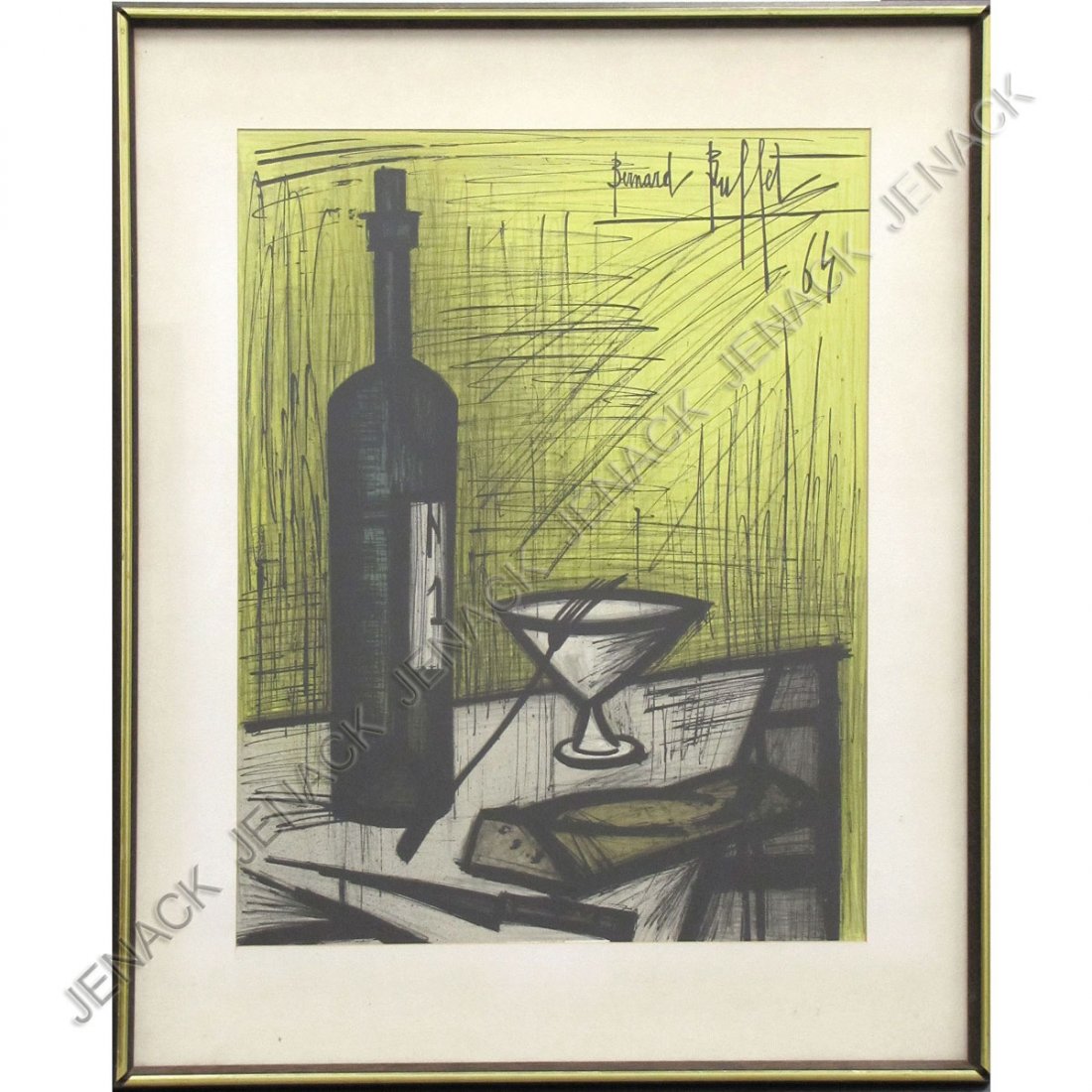 BERNARD BUFFET (FRENCH 1928-1999), LITHOGRAPH: BERNARD BUFFET (FRENCH 1928-1999), LITHOGRAPH, "LEPAIN ET LAVIN", SIGNED (IN PLATE) 1964, CHARLES SORLIER LITH. SIGHT 21 1/2 X 16 1/2"; FRAMED AND GLAZED-24 X 29"