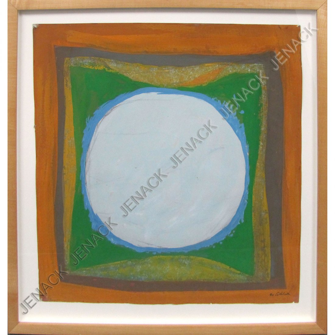 REX ASHLOCK (AMERICAN 1919-1999), GOUACHE ON PAPER: REX ASHLOCK (AMERICAN 1919-1999), GOUACHE ON PAPER, UNTITLED, SIGNED. SHEET 19 3/8 X 18 1/4"; FRAMED AND GLAZED-23 1/2 X 22 1/4"