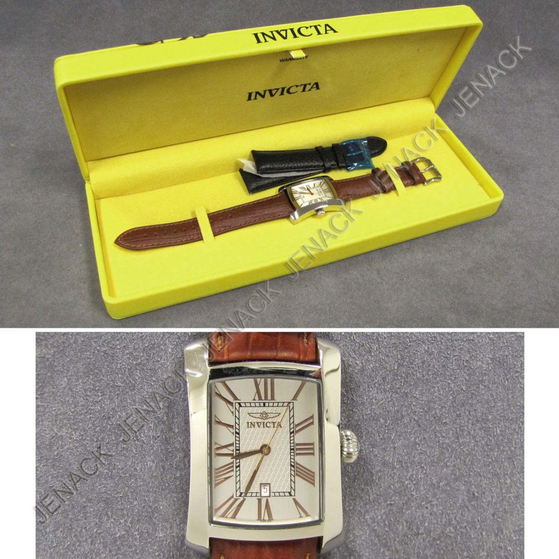 INVICTA STAINLESS CALENDAR WRISTWATCH: INVICTA STAINLESS CALENDAR WRISTWATCH WITH EXTRA BAND (NIB)