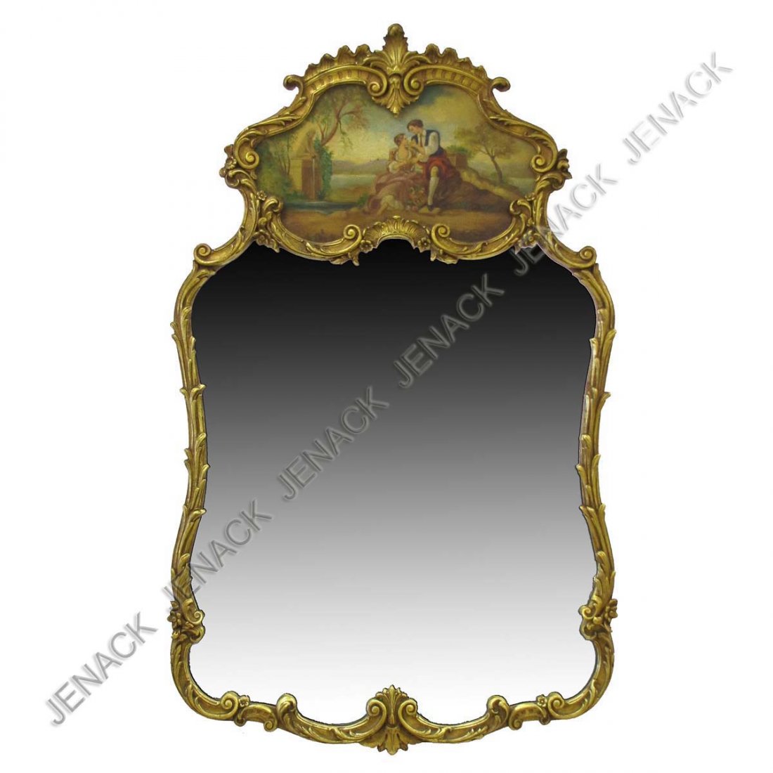 FRENCH STYLE GILT FRAMED TRUMEAU MIRROR: FRENCH STYLE GILT FRAMED TRUMEAU MIRROR. HEIGHT 48"; WIDTH 29"