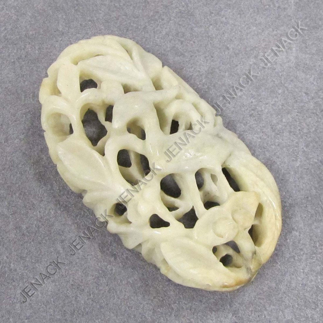 CHINESE CARVED HARD STONE TOGGLE, BIRDS/BRANCHES: CHINESE CARVED HARD STONE TOGGLE, BIRDS/BRANCHES. HEIGHT 3"