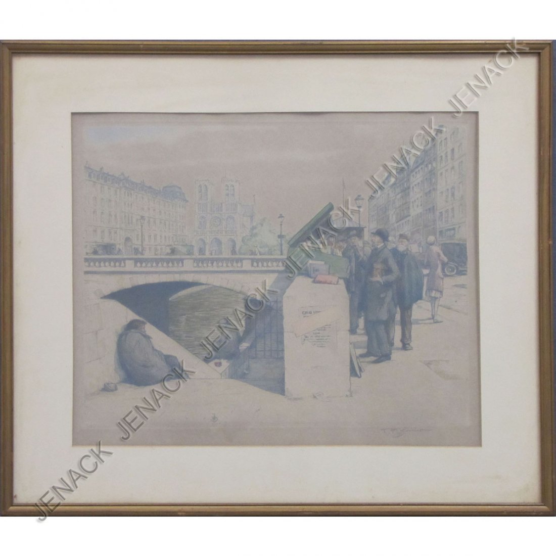 TAVIK FRANTISEK SIMON (CZECH 1817-1942), ETCHING : TAVIK FRANTISEK SIMON (CZECH 1817-1942), ETCHING AND AQUATINT, NOTRE DAME, SIGNED #303. PLATE 12 1/2 X 15 1/4"; FRAMED AND GLAZED-19 1/2 X 22"