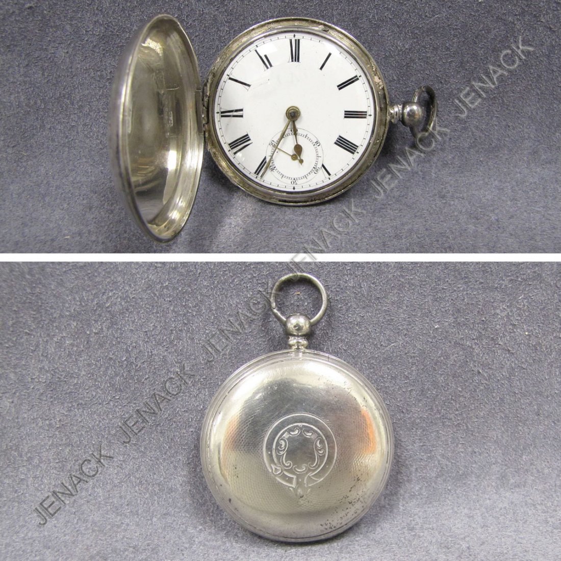 VINTAGE SILVER HUNTER CASE KEY-WIND POCKET WATCH: VINTAGE SILVER HUNTER CASE KEY-WIND POCKET WATCH, SIGNED SAMUEL BASTER, COMMERCIAL RDE LONDON. DIAMETER 50MM