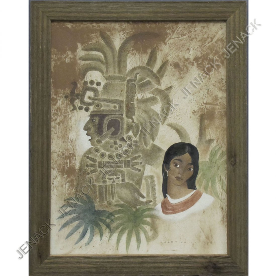 DALE NICHOLS (AMERICAN 1904-1989), OIL ON LINEN: DALE NICHOLS (AMERICAN 1904-1989), OIL ON LINEN, ANCESTORS, SIGNED 1976. 29 X 22"; FRAMED 33 X 26"
