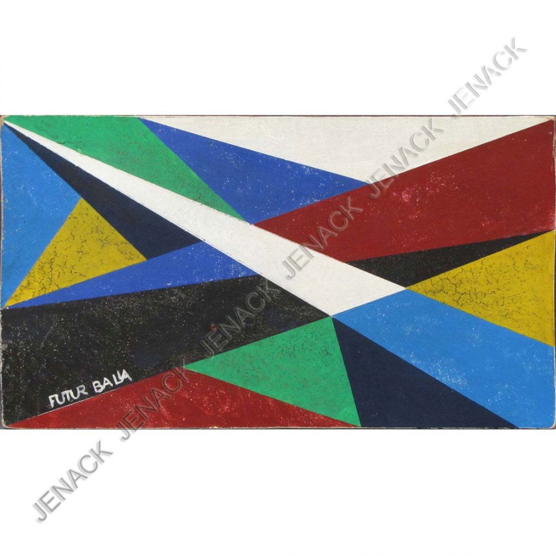 ITALIAN SCHOOL, TEMPERA SU CARTONCINO, “LINCE”: ITALIAN SCHOOL (20TH CENTURY) TEMPERA SU CARTONCINO, "LINCE", SIGNED/TITLED LABEL VERSO, GIACOMO BALLA. SHEET 7 3/8 X 13"